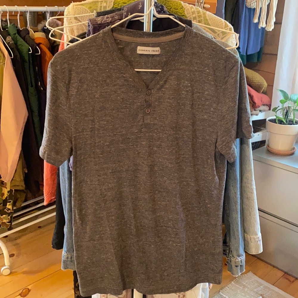Lightweight button tee.